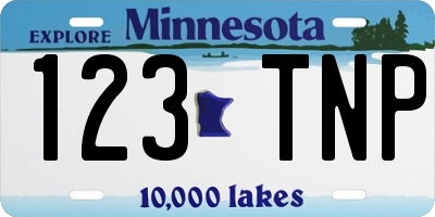 MN license plate 123TNP