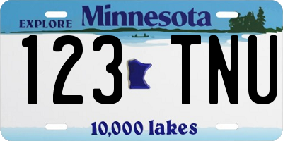 MN license plate 123TNU