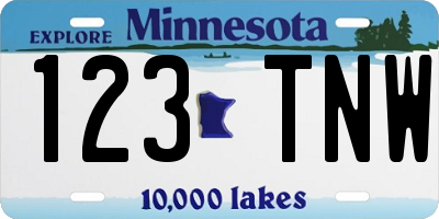 MN license plate 123TNW