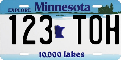 MN license plate 123TOH