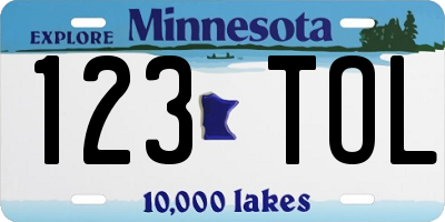 MN license plate 123TOL