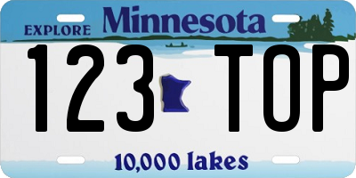 MN license plate 123TOP