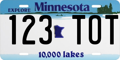 MN license plate 123TOT