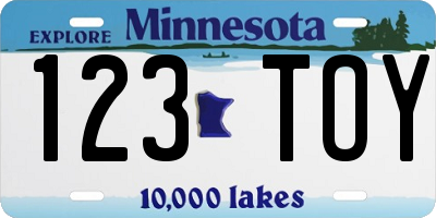 MN license plate 123TOY