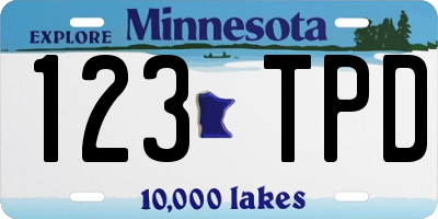 MN license plate 123TPD