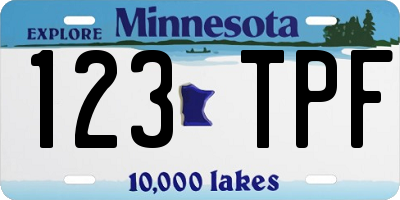 MN license plate 123TPF