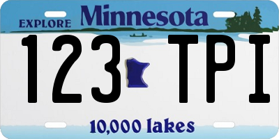 MN license plate 123TPI