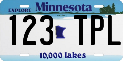 MN license plate 123TPL