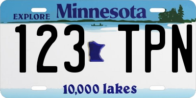 MN license plate 123TPN