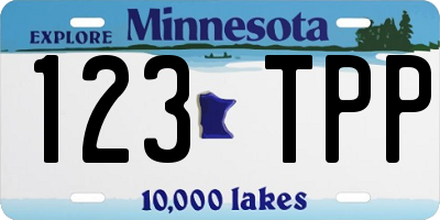 MN license plate 123TPP