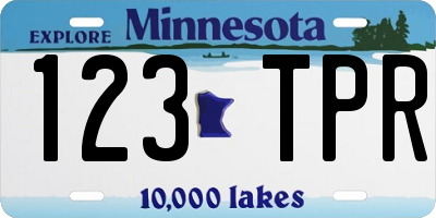MN license plate 123TPR
