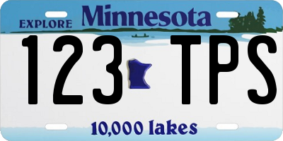MN license plate 123TPS