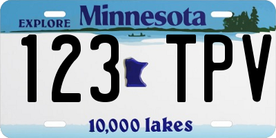 MN license plate 123TPV