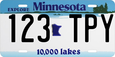 MN license plate 123TPY