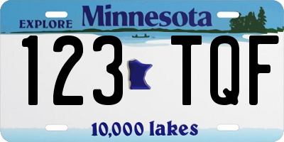 MN license plate 123TQF