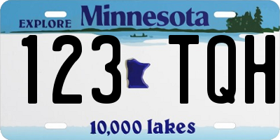 MN license plate 123TQH