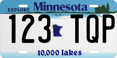 MN license plate 123TQP