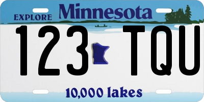 MN license plate 123TQU