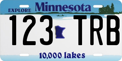 MN license plate 123TRB