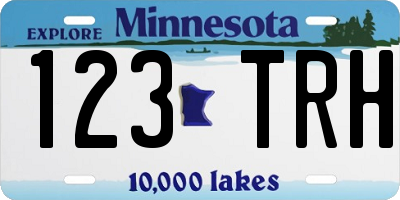 MN license plate 123TRH