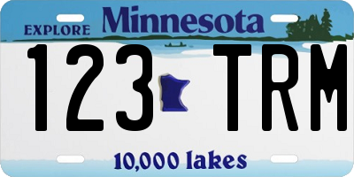 MN license plate 123TRM