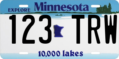 MN license plate 123TRW