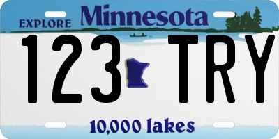 MN license plate 123TRY