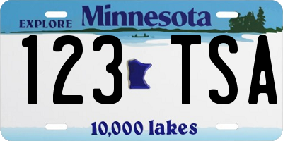 MN license plate 123TSA