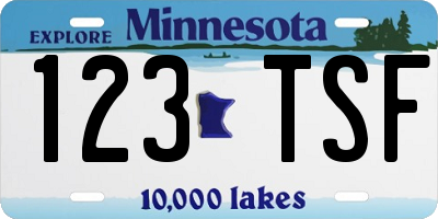 MN license plate 123TSF