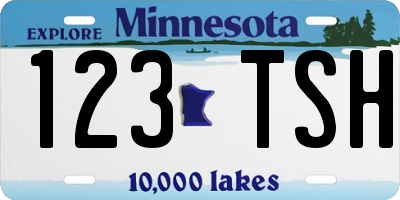 MN license plate 123TSH