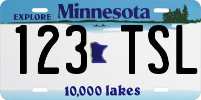 MN license plate 123TSL