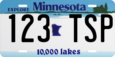 MN license plate 123TSP