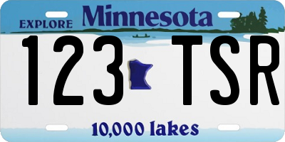MN license plate 123TSR