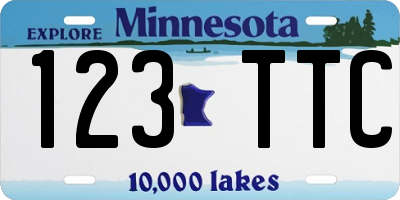 MN license plate 123TTC