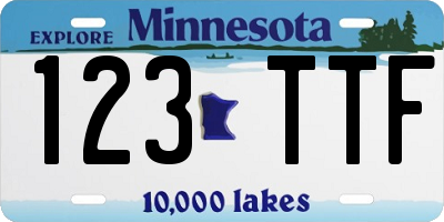MN license plate 123TTF