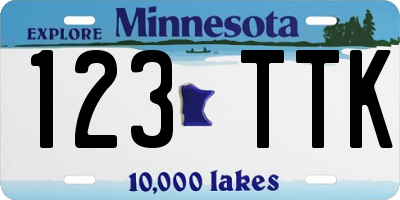 MN license plate 123TTK