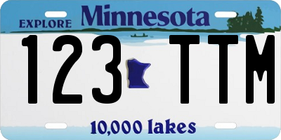 MN license plate 123TTM