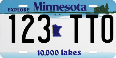 MN license plate 123TTO