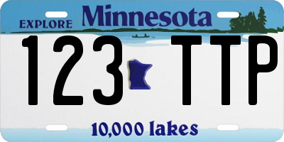 MN license plate 123TTP