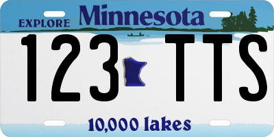 MN license plate 123TTS