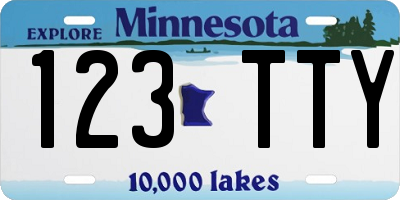 MN license plate 123TTY