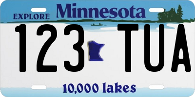 MN license plate 123TUA