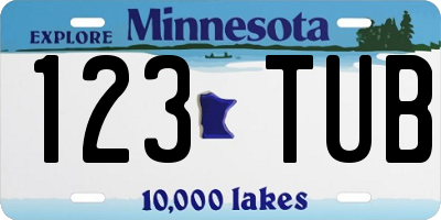 MN license plate 123TUB