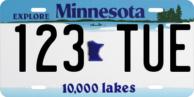 MN license plate 123TUE