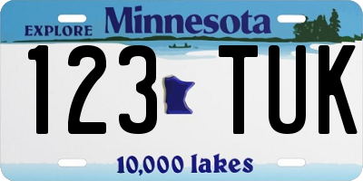MN license plate 123TUK