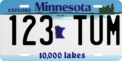 MN license plate 123TUM