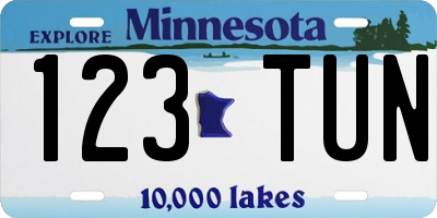 MN license plate 123TUN
