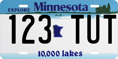 MN license plate 123TUT