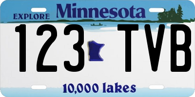 MN license plate 123TVB