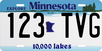 MN license plate 123TVG